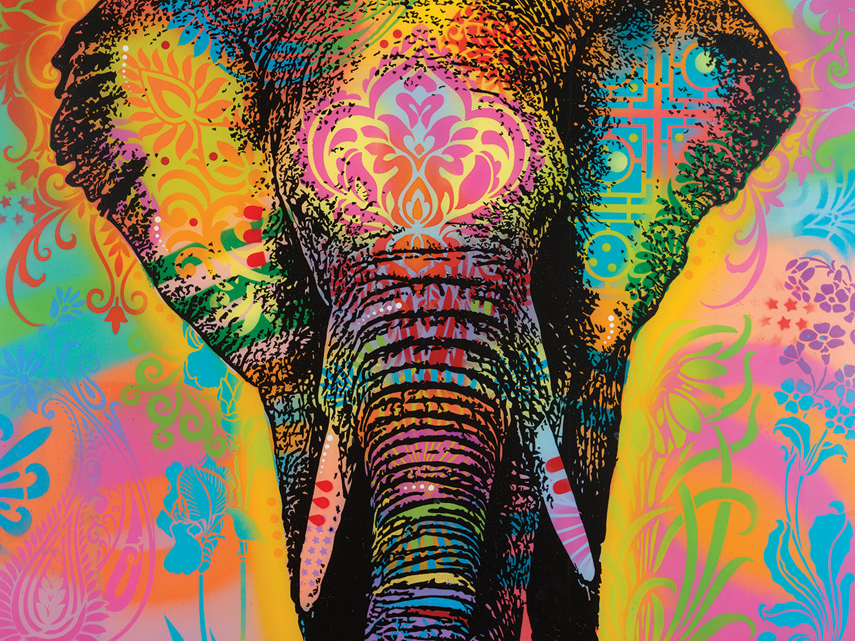 Eleph by Dean Russo - highest quality handcrafted wall art work on large canvas & framed canvas prints
