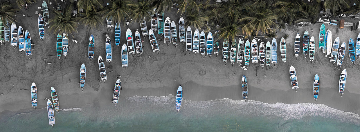 Fumarolas Boats by Moises Levy - highest quality handcrafted wall art work on large canvas & framed canvas prints