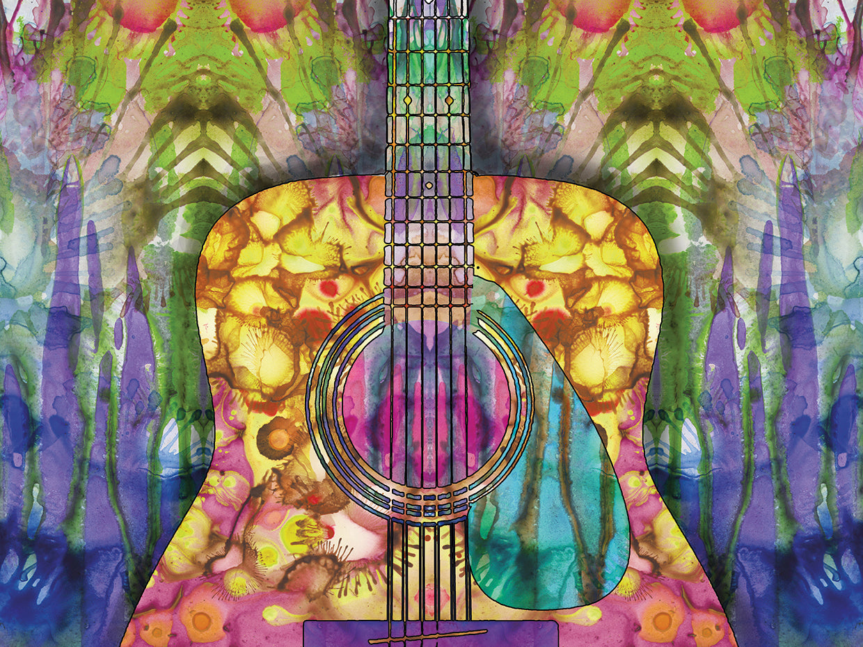 Guitar 2 by Dean Russo - best quality handcrafted wall art work on large canvas & framed canvas prints