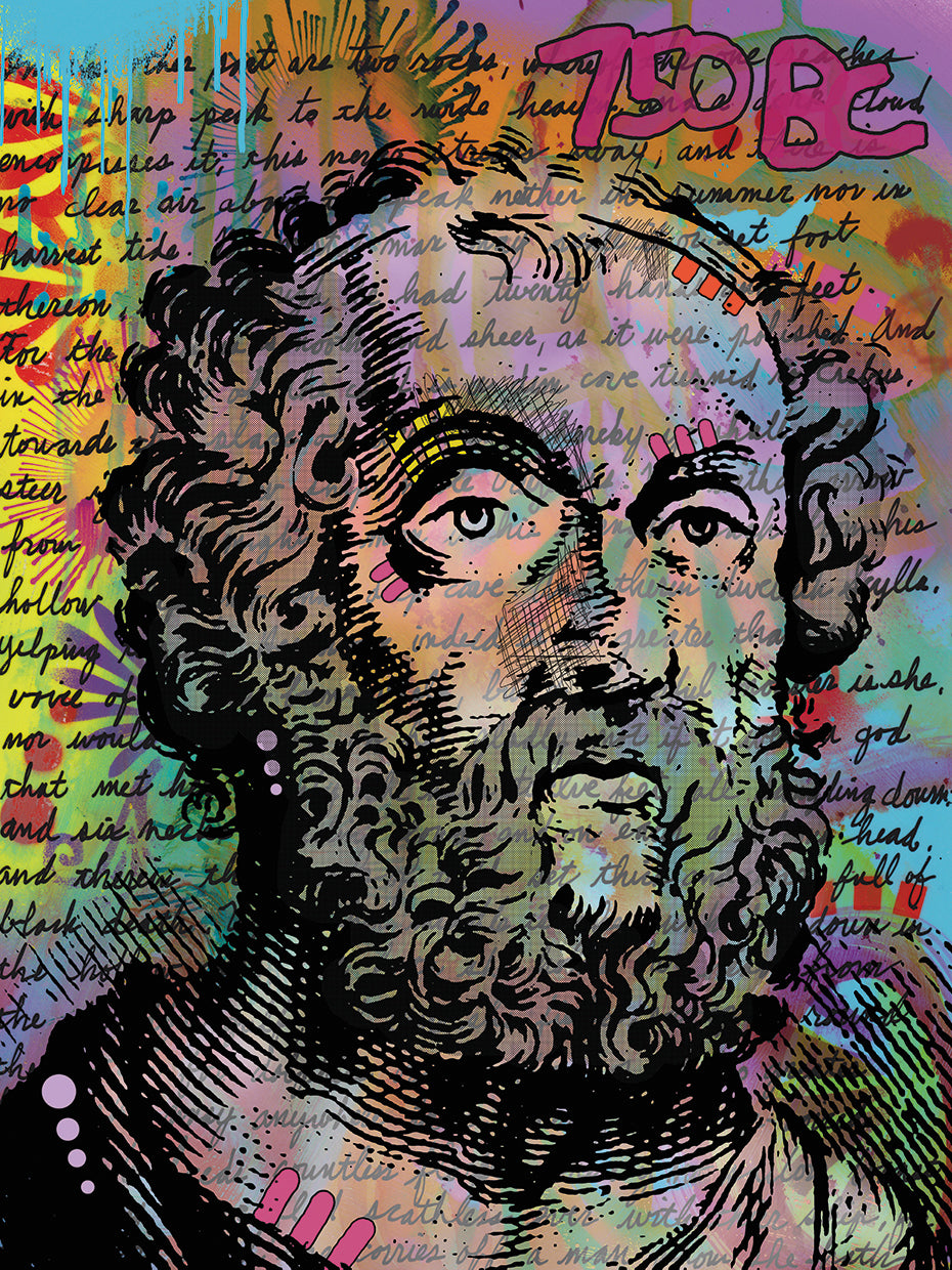 Homer by Dean Russo - best quality handcrafted wall art work on large canvas & framed canvas prints