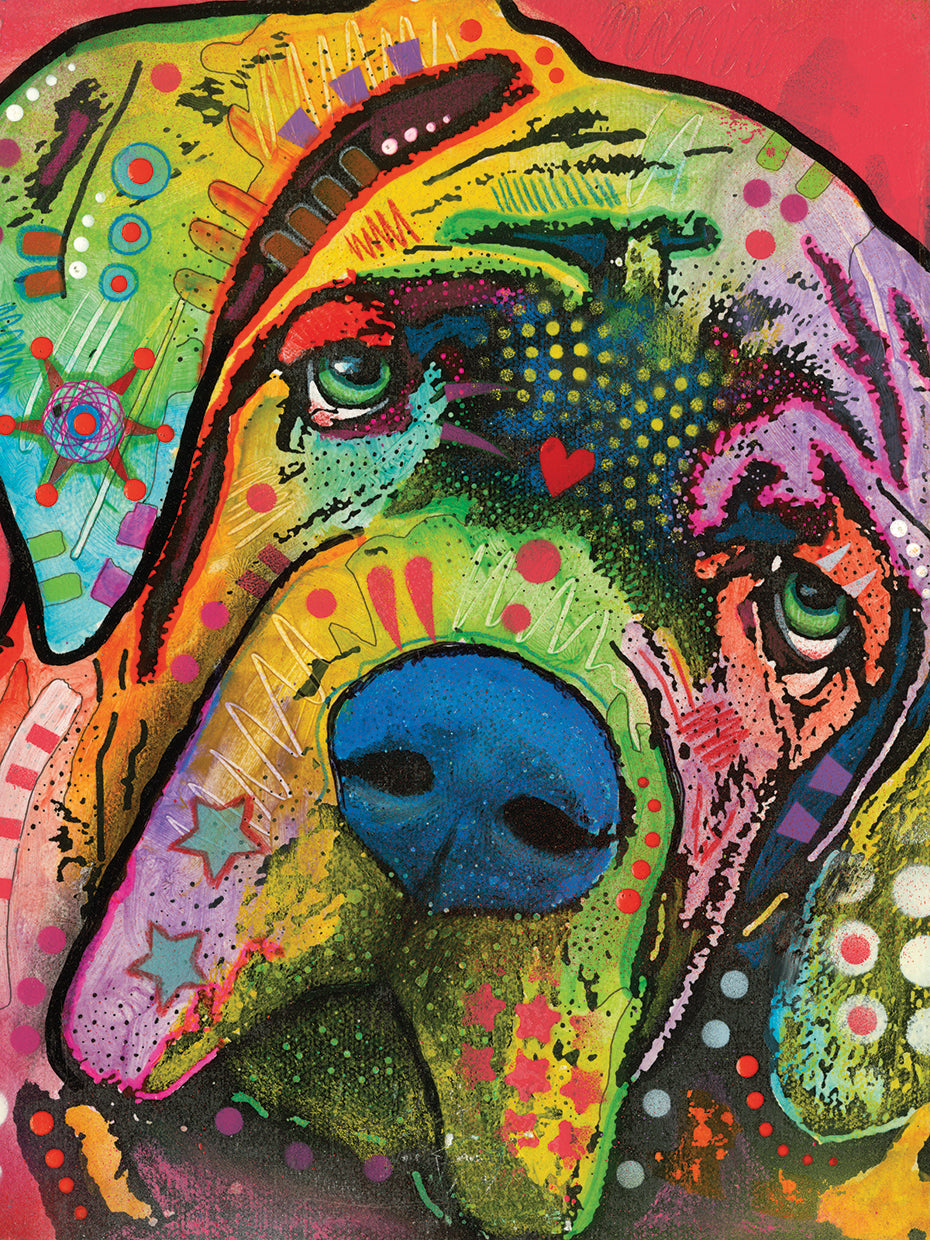 Mastiff by Dean Russo - handcrafted wall art work on large canvas & framed canvas prints, made to order