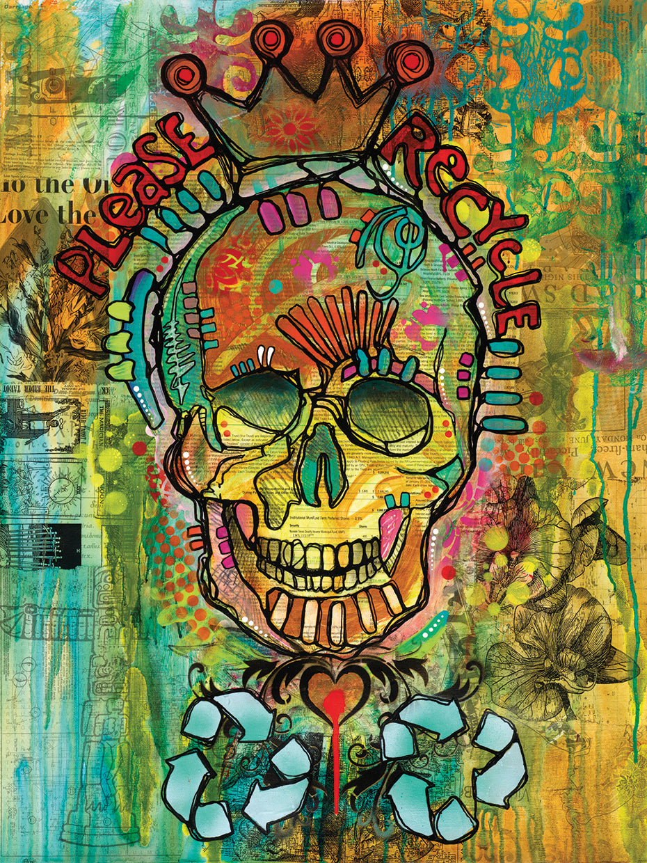 Please Recycle by Dean Russo - highest quality handcrafted wall art work on large canvas & framed canvas prints