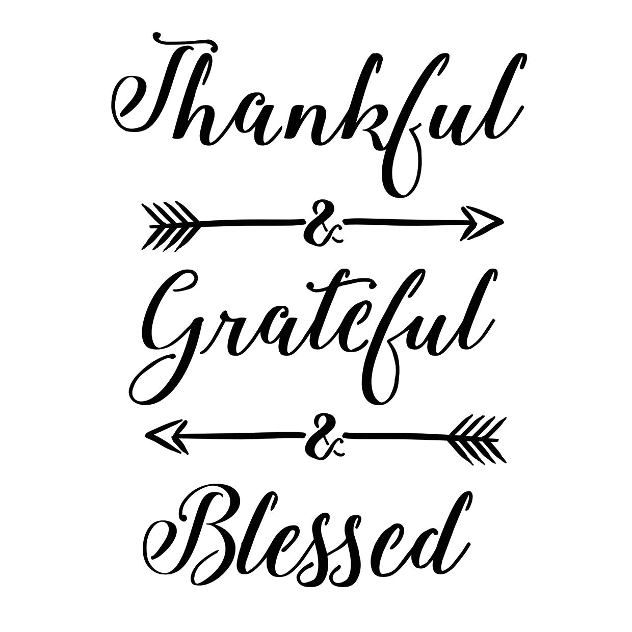 Thankful stencil Quote