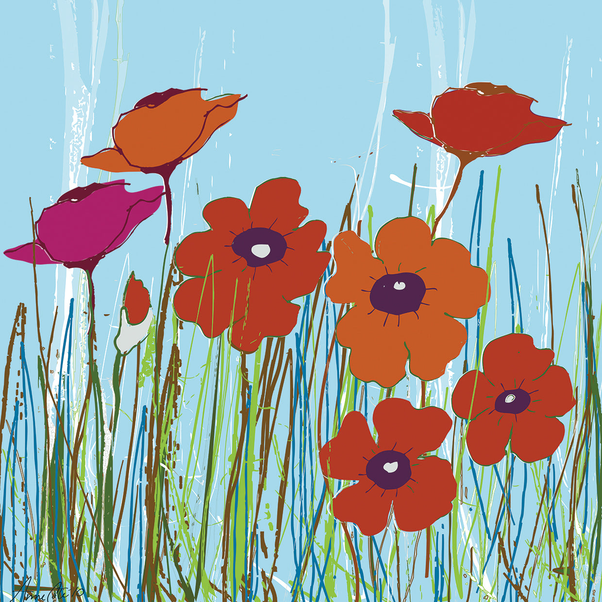 Pink and Orange Flowers