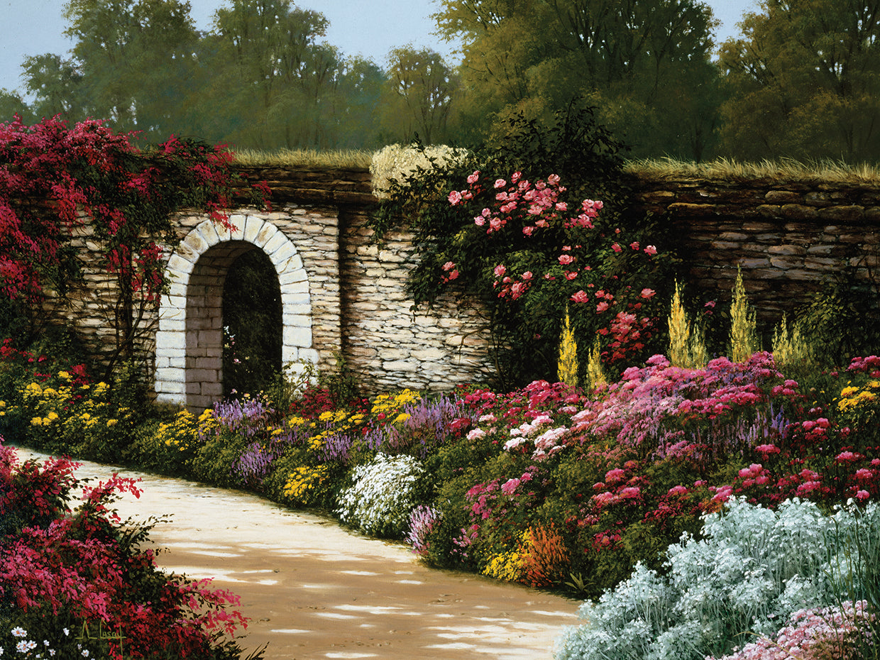 Arte de la lona del jardín de flores