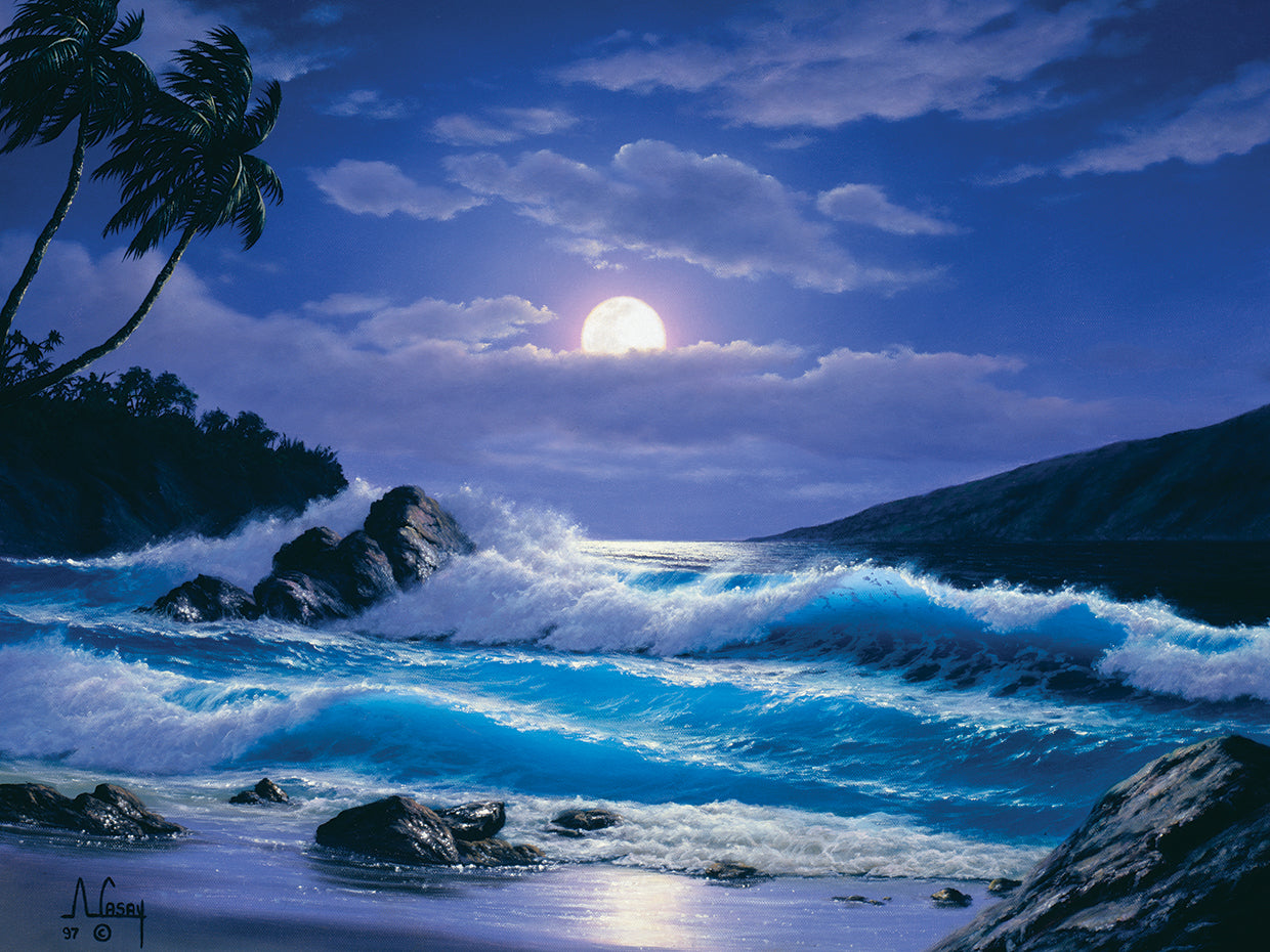 Arte de la lona de las olas rompiendo