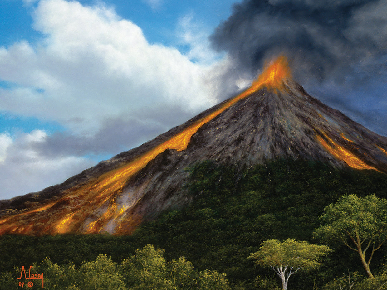 Arte de la lona del volcán