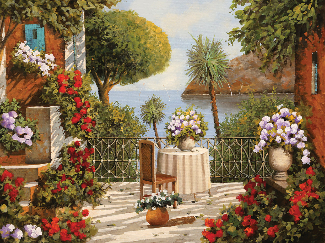 Terrazza Sedia e Vaso a Specchio