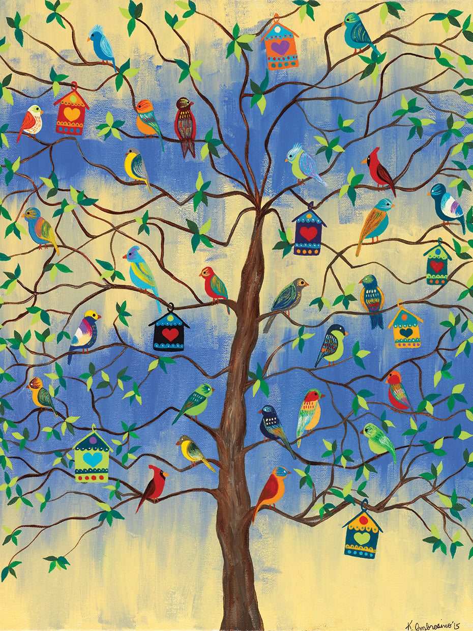 Bird and Bird Houses on Tree
