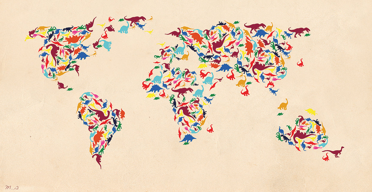 Dino Map Of The Workld 2