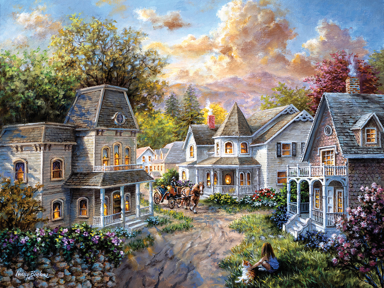 Main Street Along A Country Village