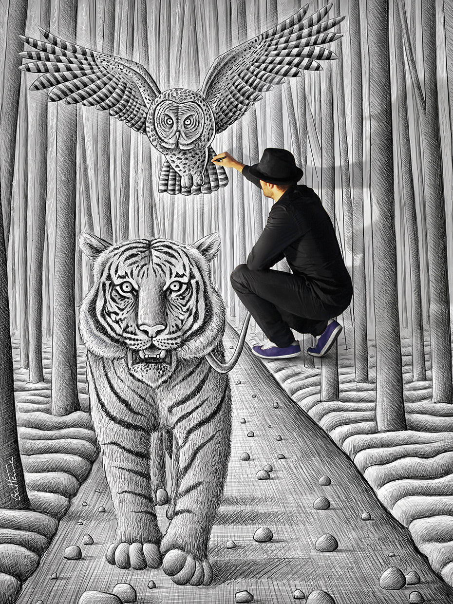 Pencil Vs Camera 74 - Making of Owl and Tiger