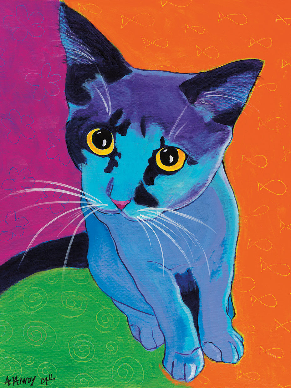 Gatito azul Lienzo