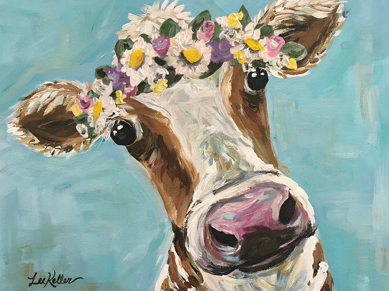 Cow Miss Moo Moo Turquoise Flower Crown