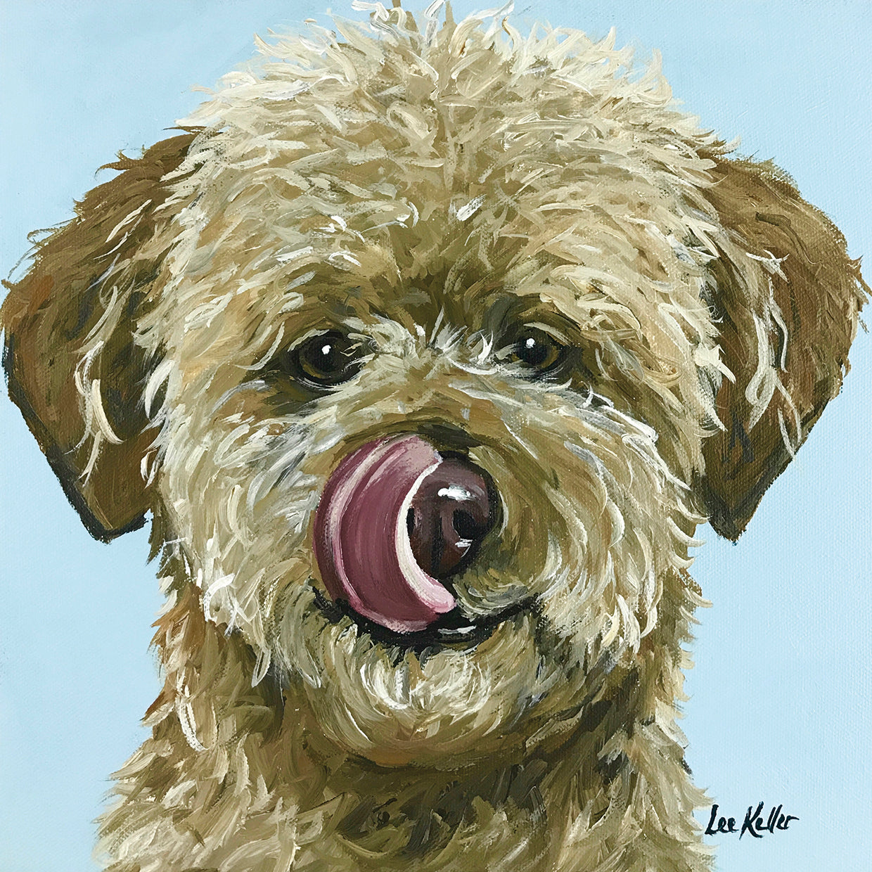 Lengua de Goldendoodle fuera Lienzo
