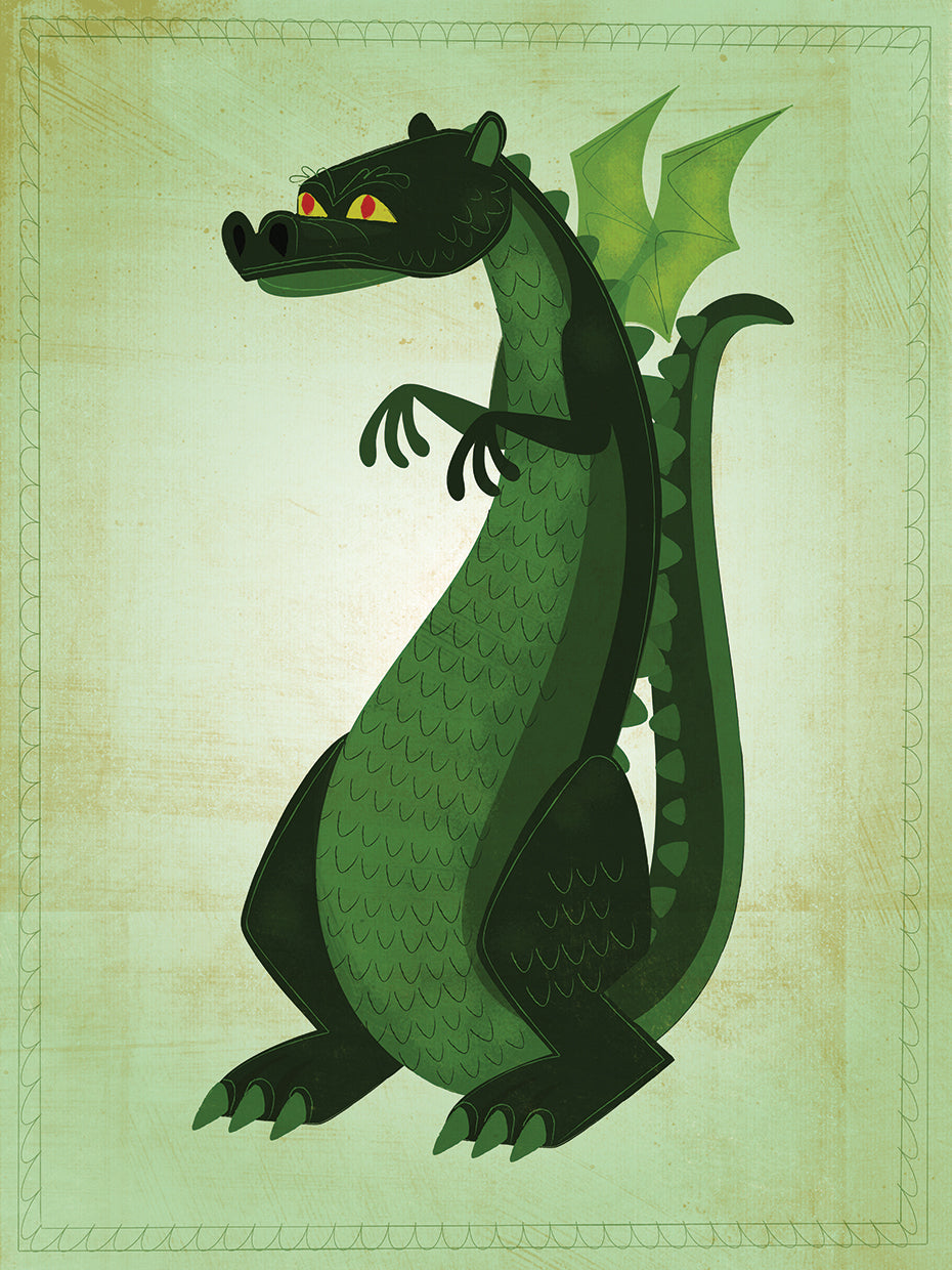 Arte de la lona del dragón verde