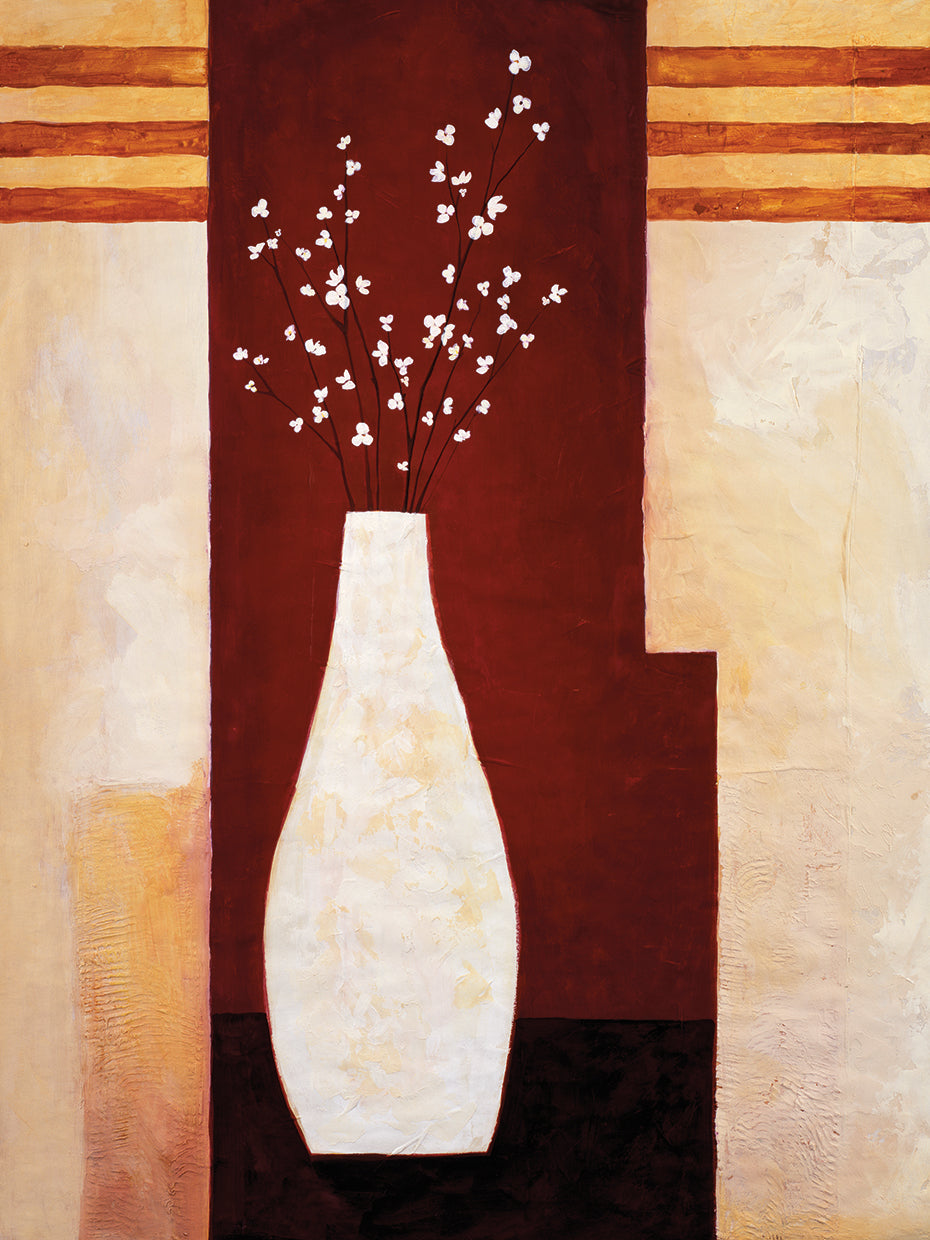 Abstract White Flowers on Vessel # 2