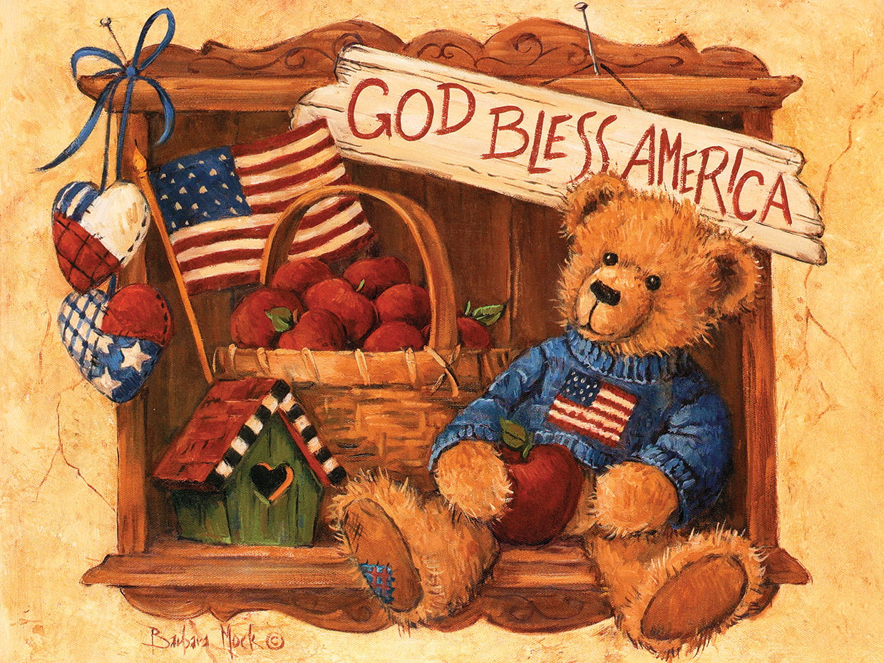 Dios bendiga a América Teddy Canvas Art