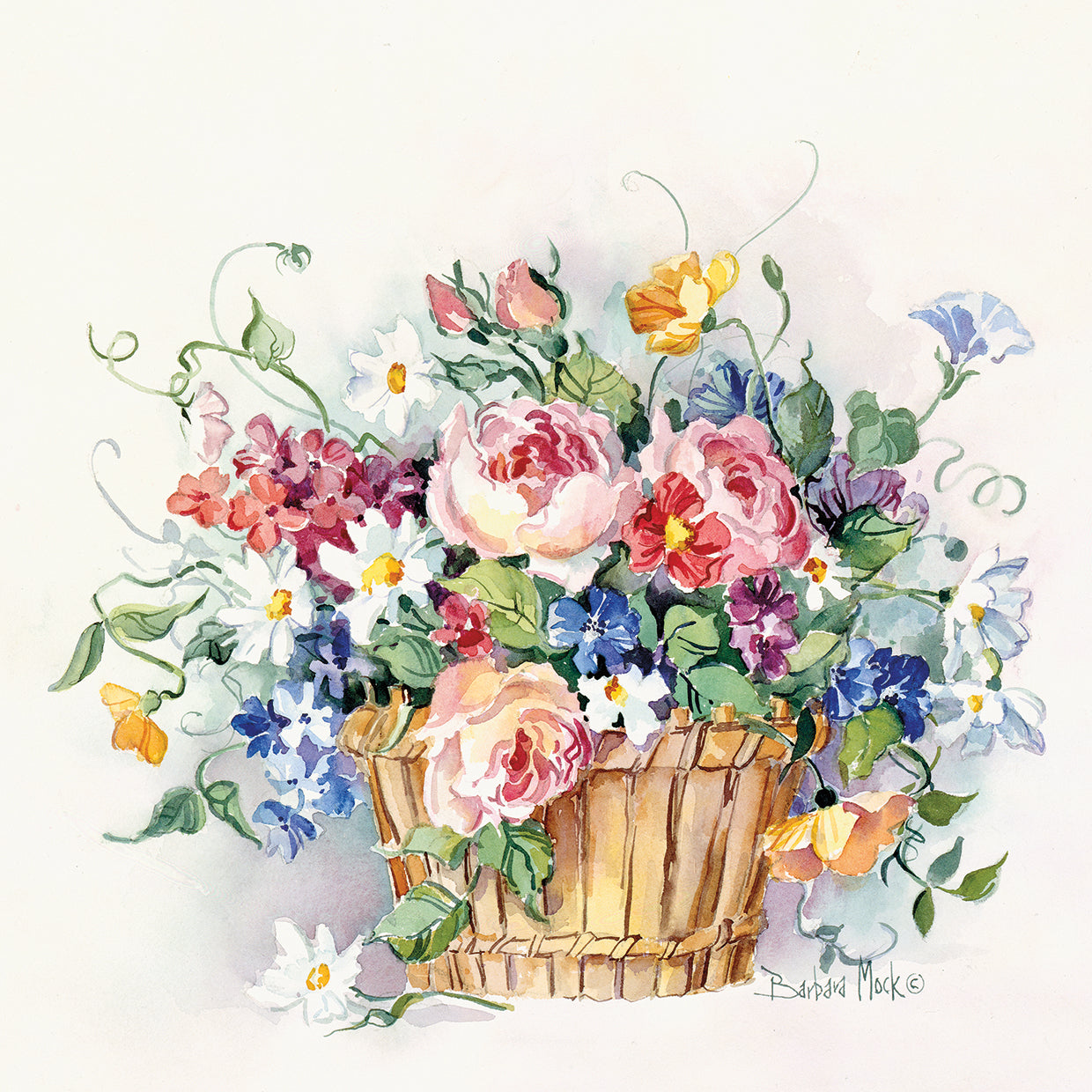 Arte de la lona de la cesta de la rosa