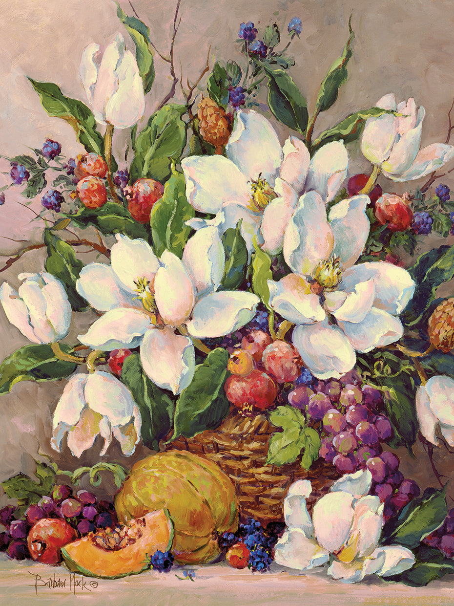 Cuadro de Frutas y Magnolias