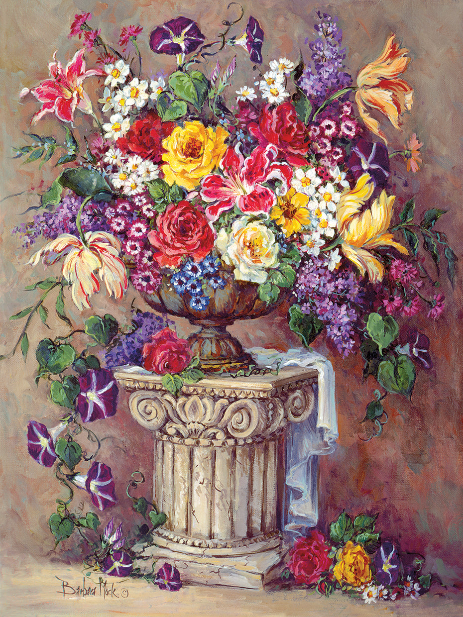 Arte de lienzo floral del viejo mundo