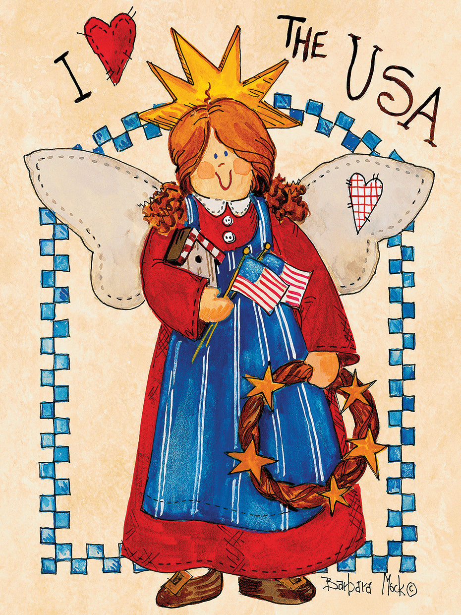 Arte patriótico de la lona del ángel