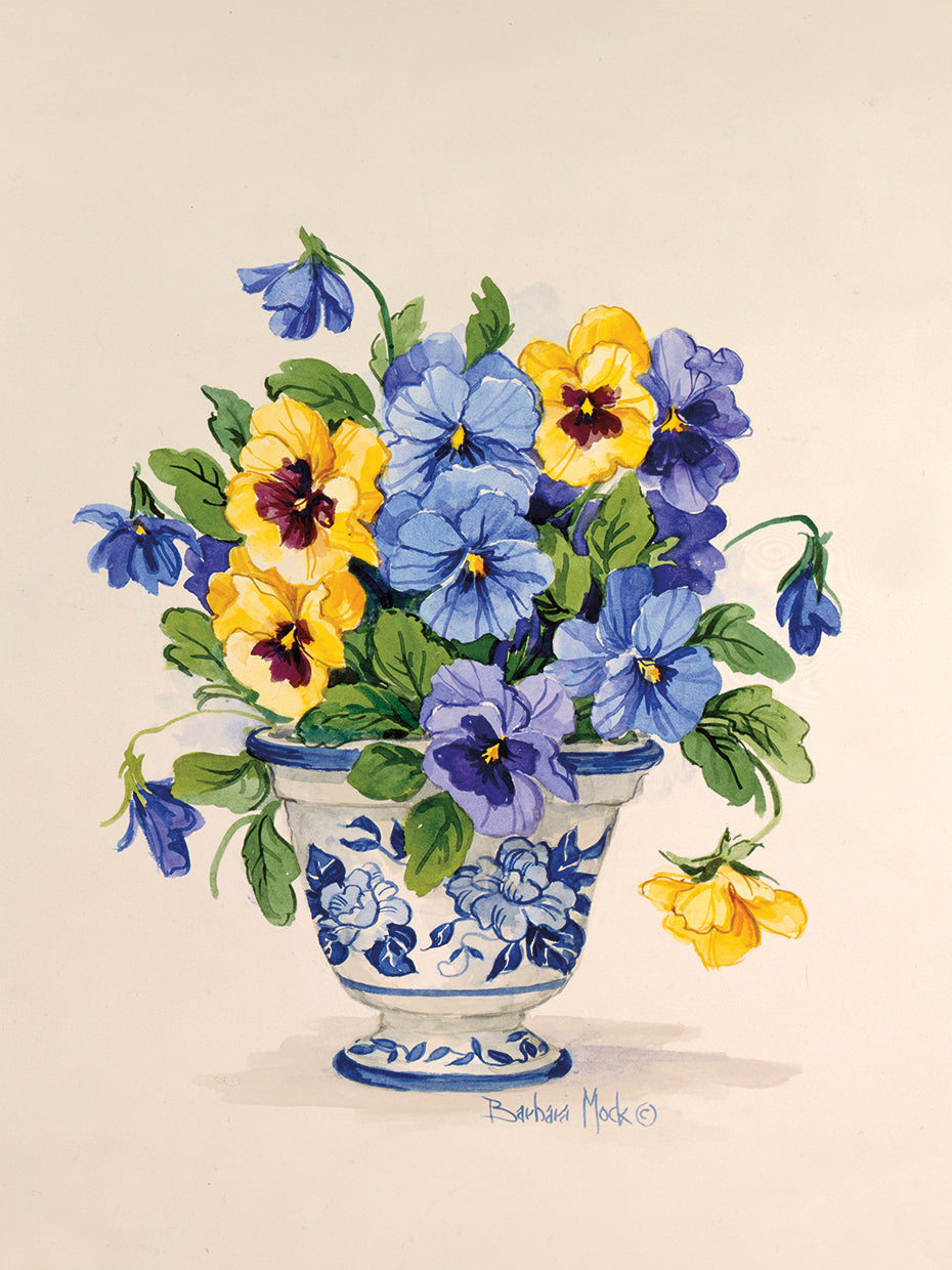 Lienzo de pensamientos de porcelana azul y blanca