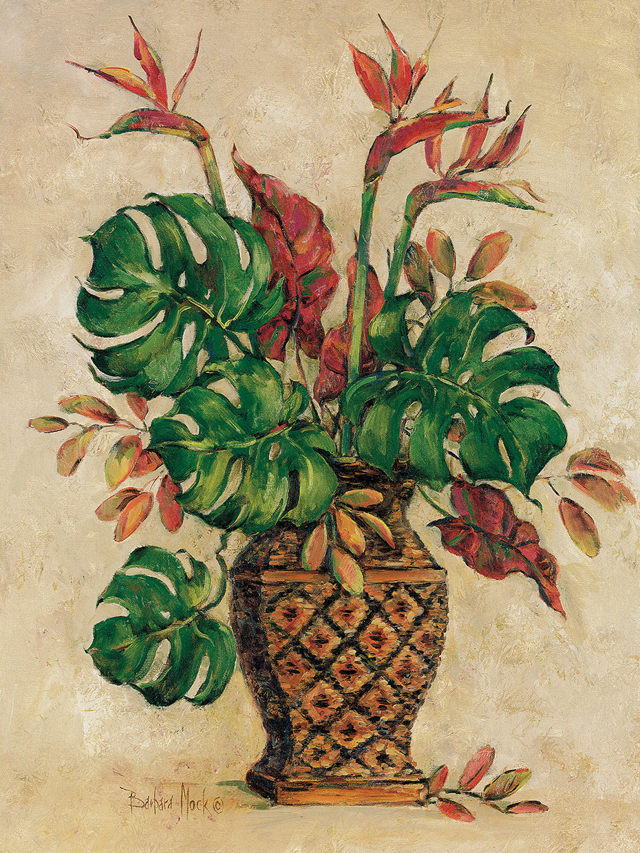 Arte de la lona del ramo exótico