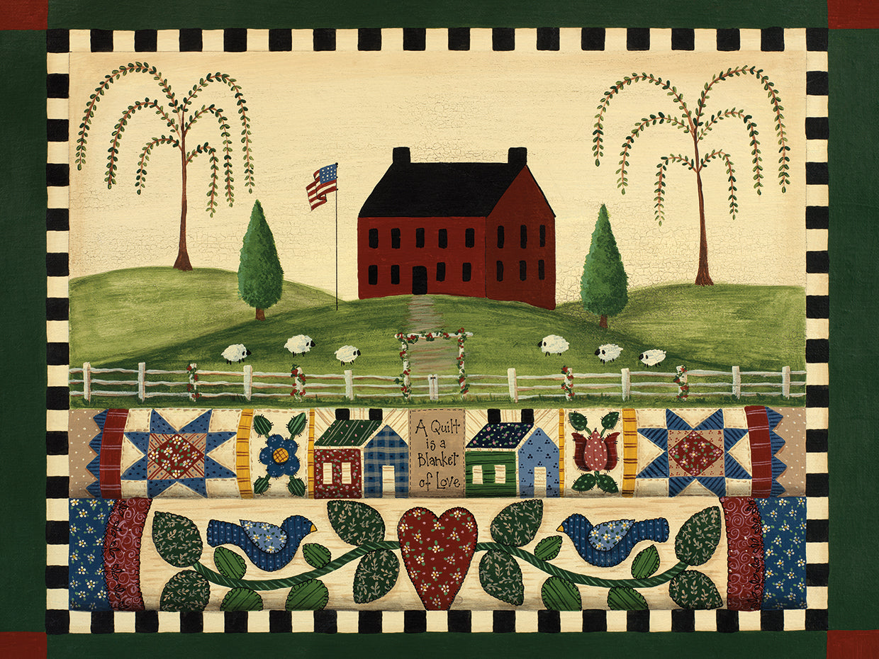 Red House With Quilts