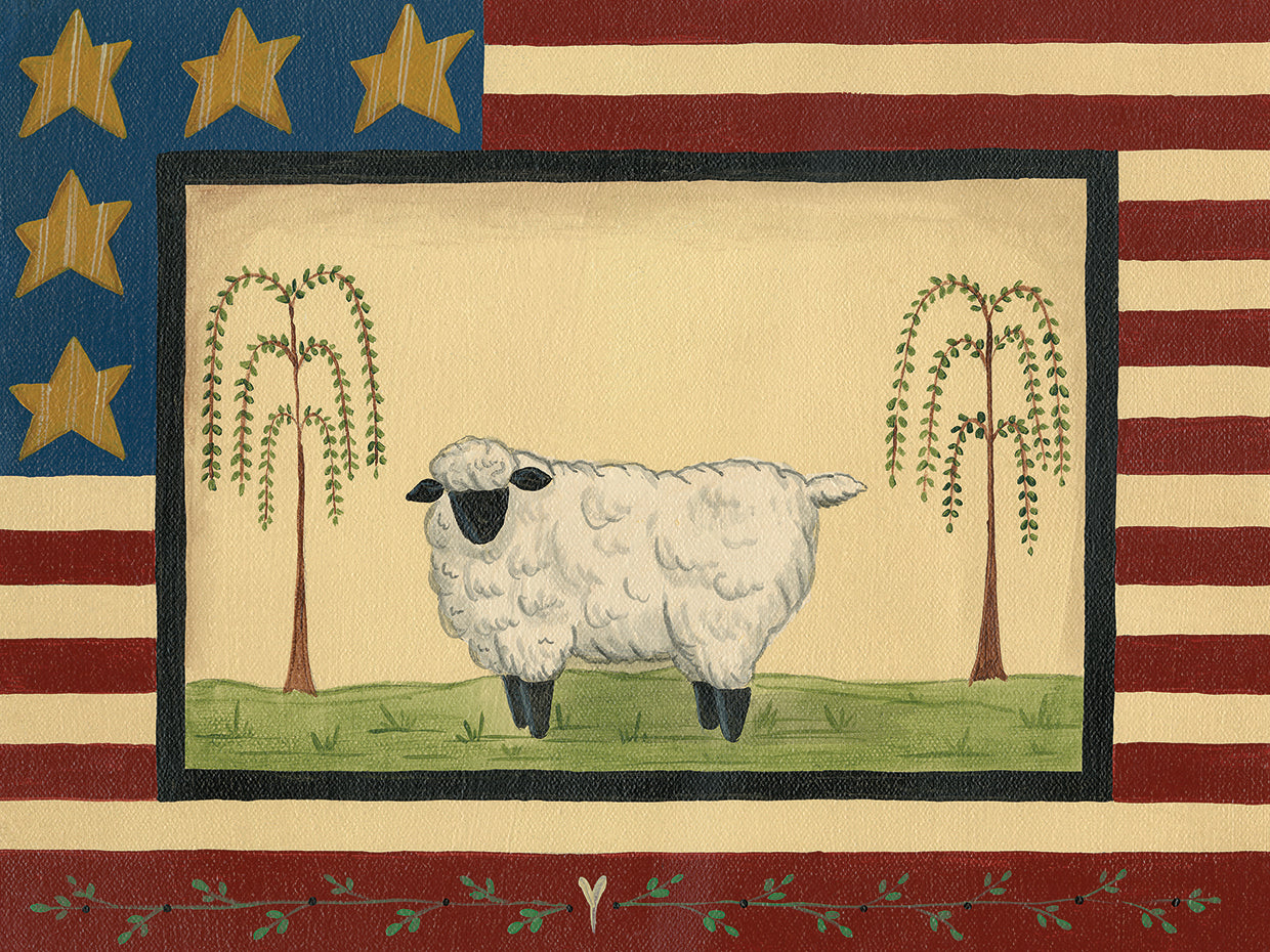 Sheep With Flag Border