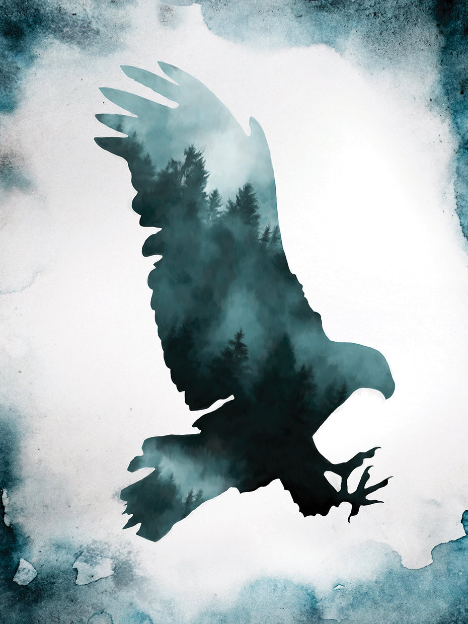 Moody Blue Eagle Silhouette