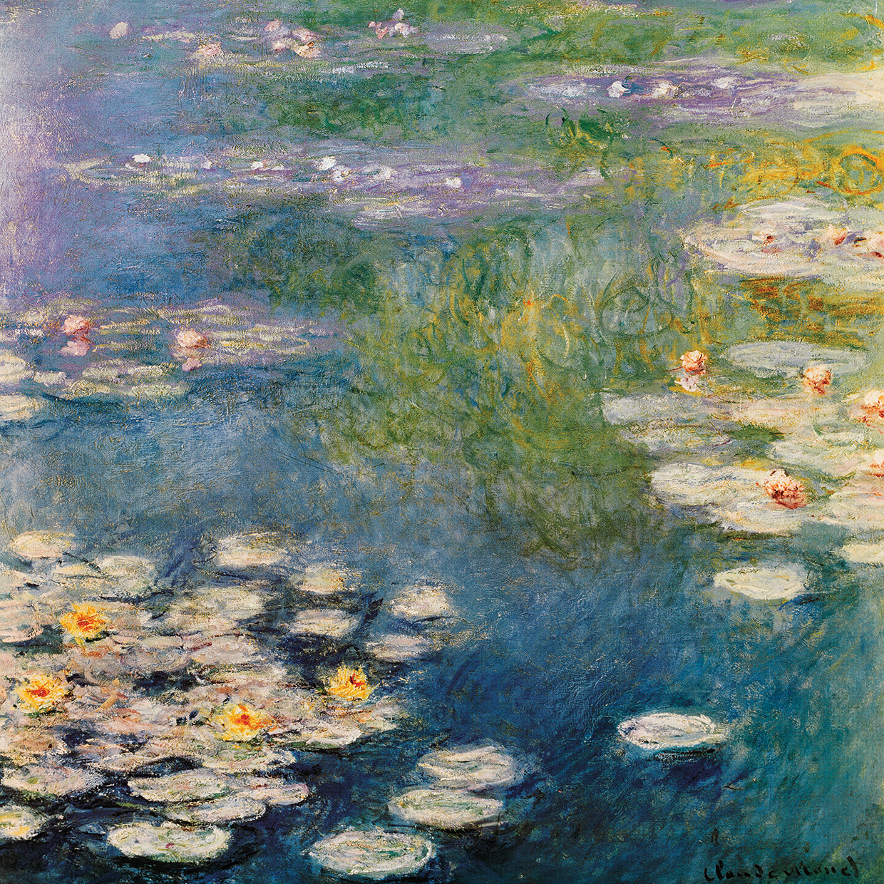 Waterlillies At Giverny 1908 by Masters Collection painting by Claude Monet painting printed on canvas or framed canvas