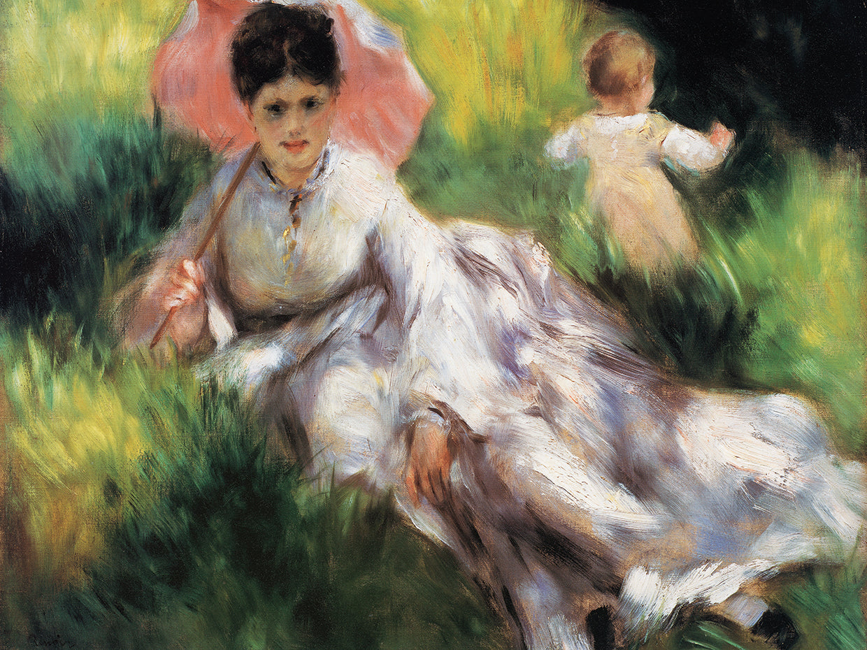 Women With A Parasol & A Small Child