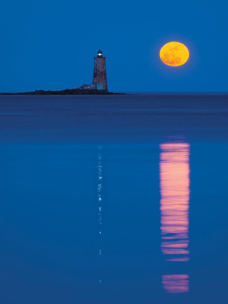 Arte de la lona de los reflejos de la salida de la luna