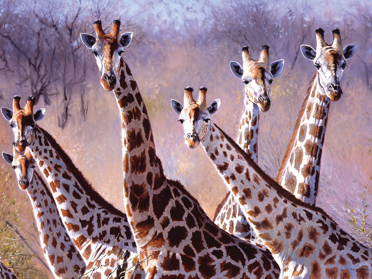 Arte de la lona de las jirafas