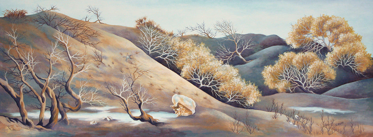 Amanecer en el arte de la lona de las dunas