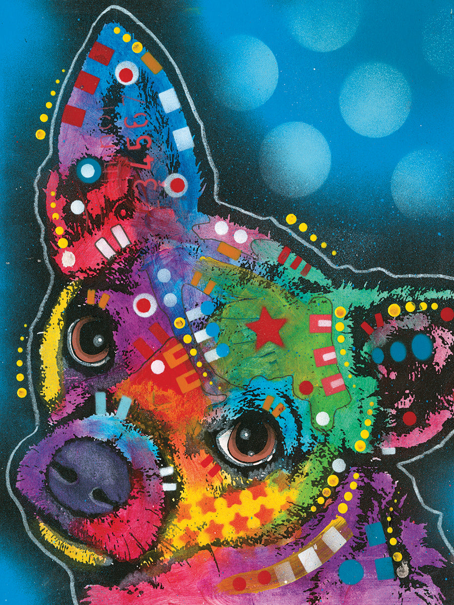Pop Chihuahua by Dean Russo - lowest price wall art work on large canvas & framed canvas prints