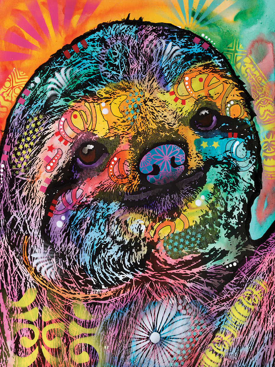 Sloth Smile - highest quality handcrafted wall art work on large canvas & framed canvas prints by Dean Russo