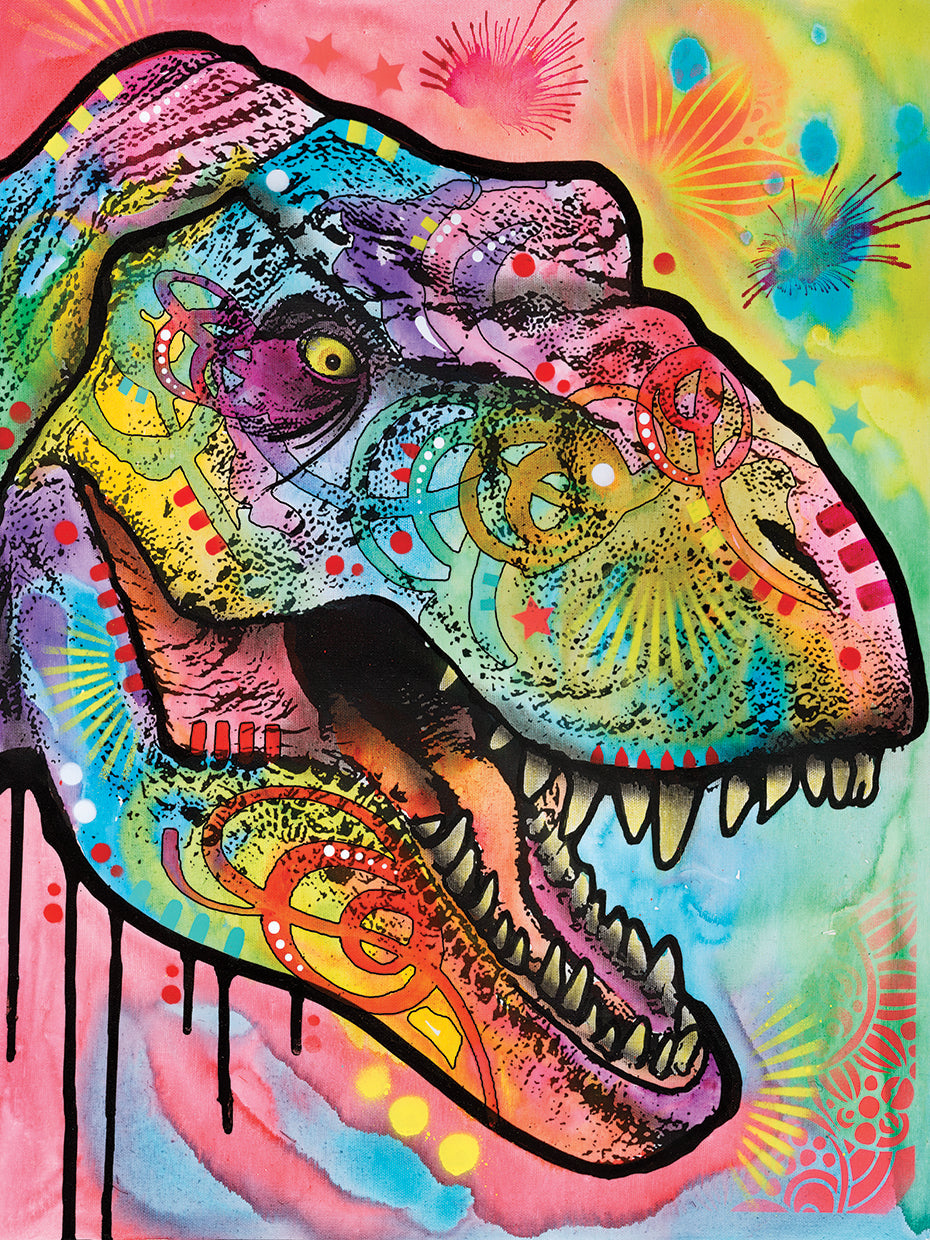 T Rex 1 - highest quality handcrafted wall art work on large canvas & framed canvas prints by Dean Russo