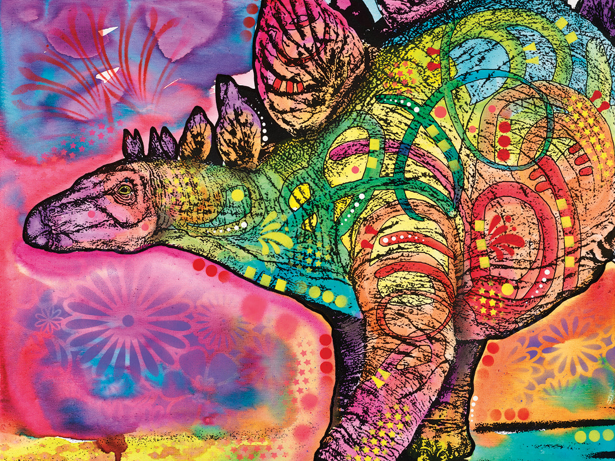 Stegosaurus - highest quality handcrafted wall art work on large canvas & framed canvas prints by Dean Russo