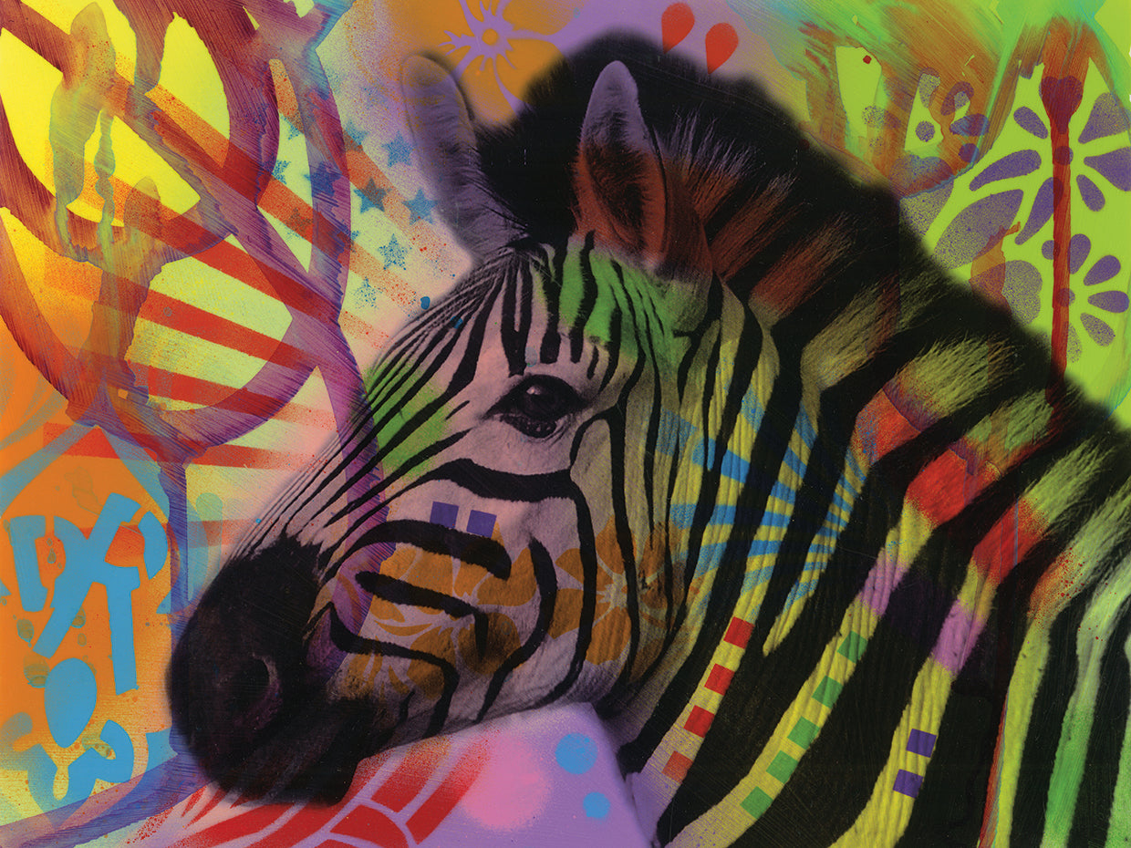 Zebra - highest quality handcrafted wall art work on large canvas & framed canvas prints by Dean Russo