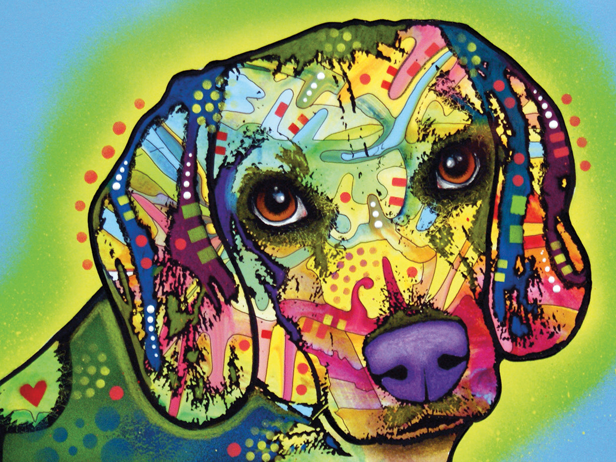 Beagle - highest quality handcrafted wall art work on large canvas & framed canvas prints by Dean Russo