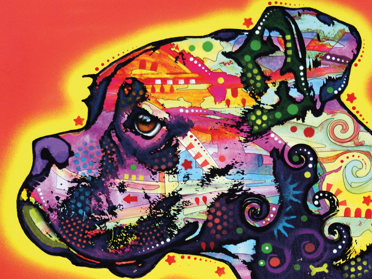 Profile Boxer - highest quality handcrafted wall art work on large canvas & framed canvas prints by Dean Russo