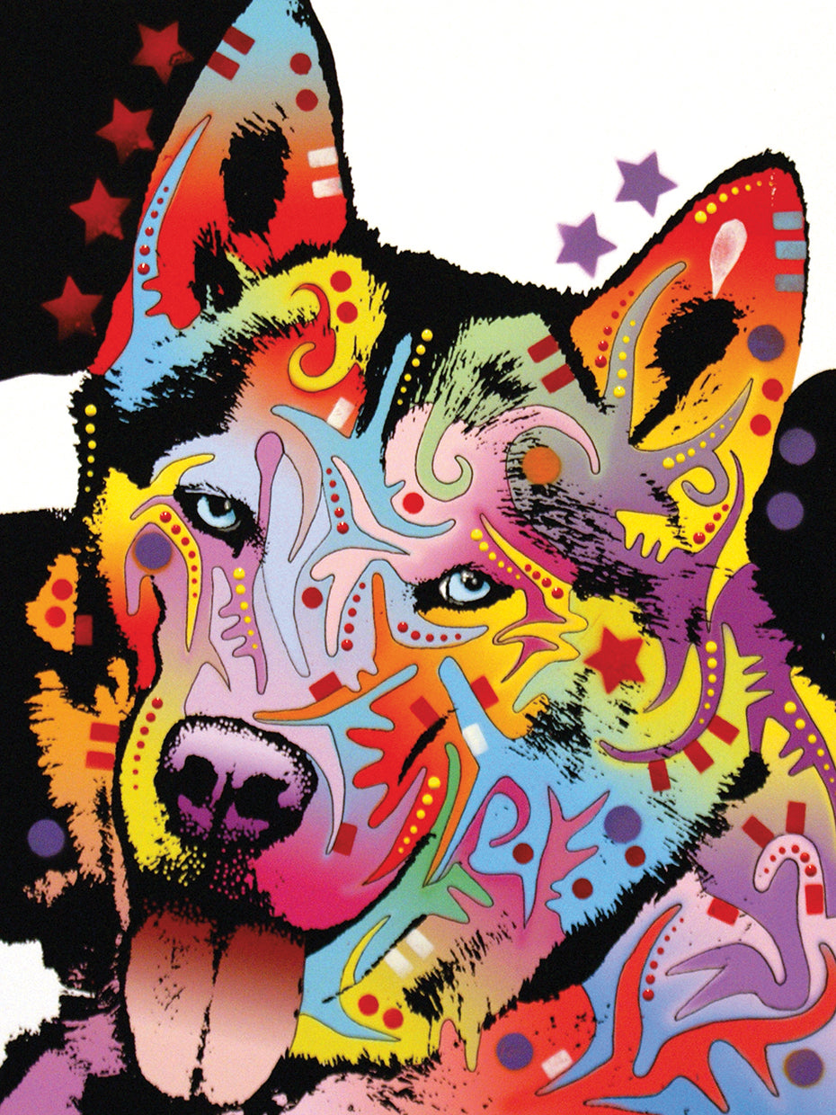 Siberian Husky - highest quality handcrafted wall art work on large canvas & framed canvas prints by Dean Russo
