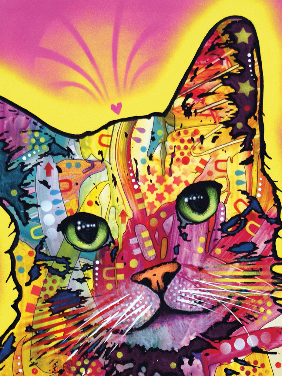 Tilt Cat I - highest quality handcrafted wall art work on large canvas & framed canvas prints by Dean Russo