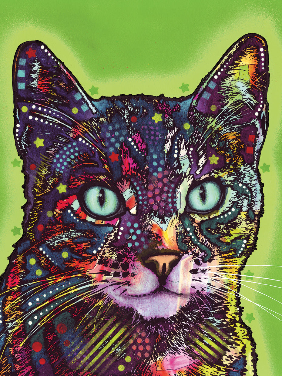 Watchful Cat - highest quality handcrafted wall art work on large canvas & framed canvas prints by Dean Russo