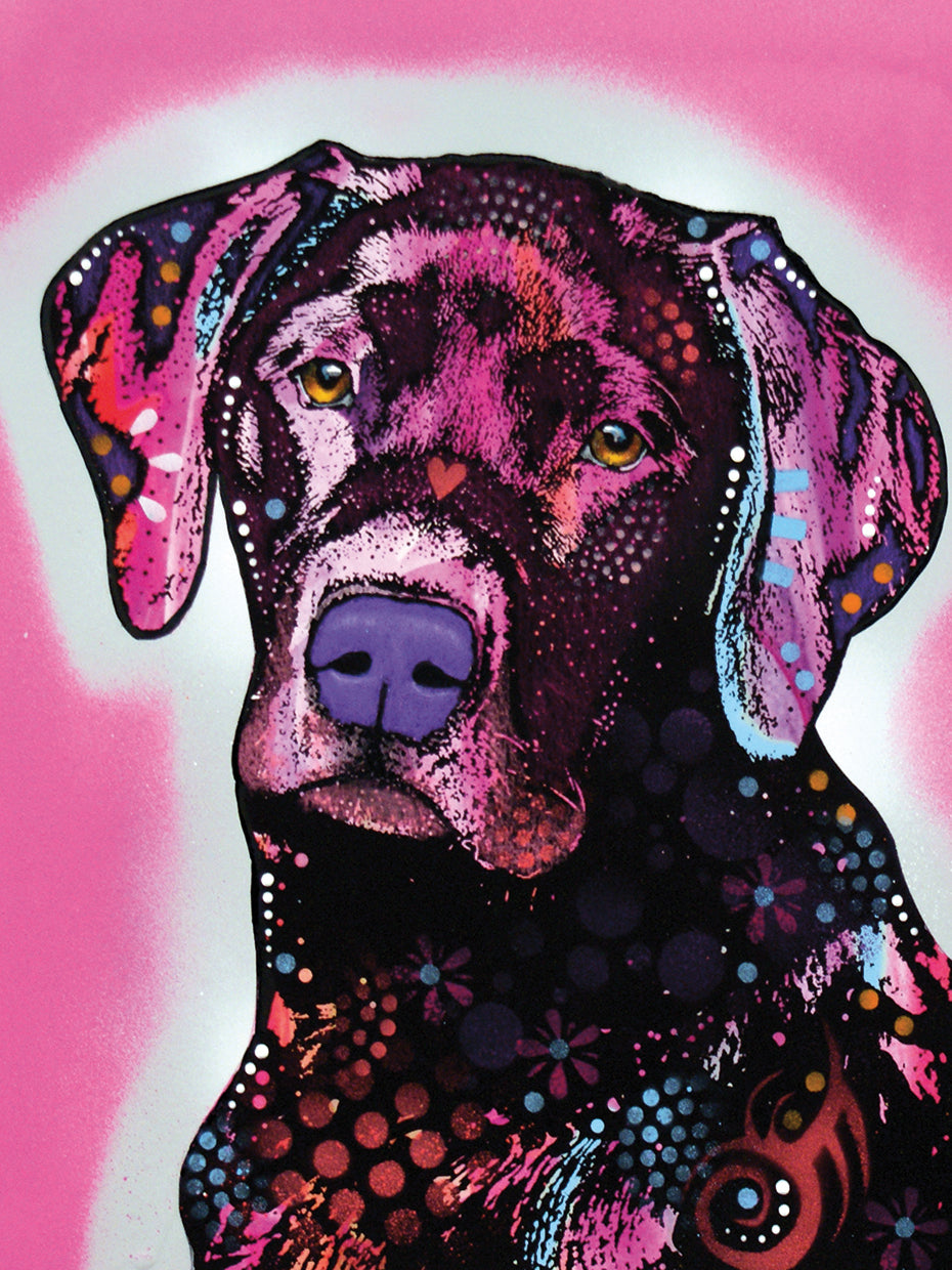 Black Lab - highest quality handcrafted wall art work on large canvas & framed canvas prints by Dean Russo