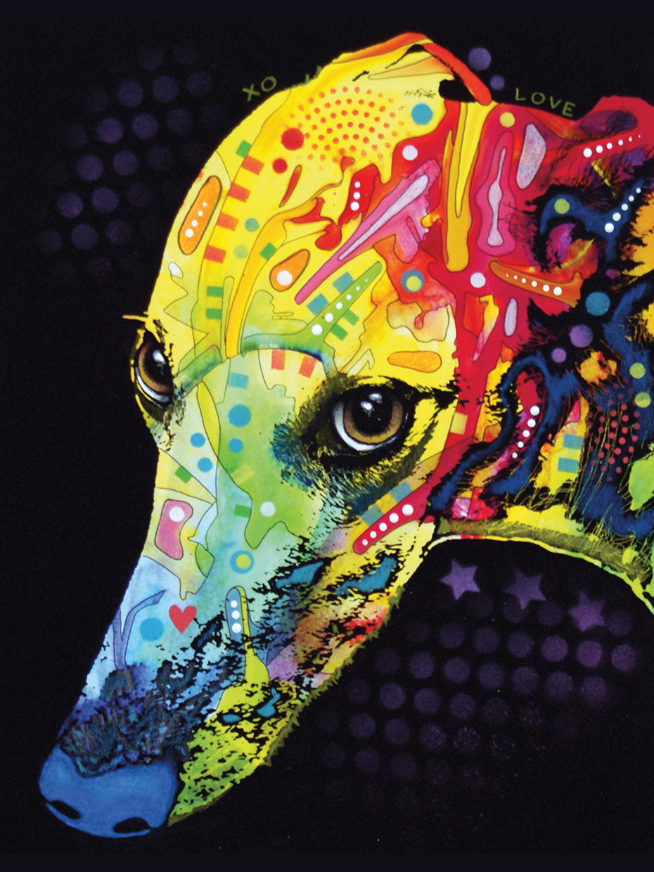 Greyhound - highest quality handcrafted wall art work on large canvas & framed canvas prints by Dean Russo