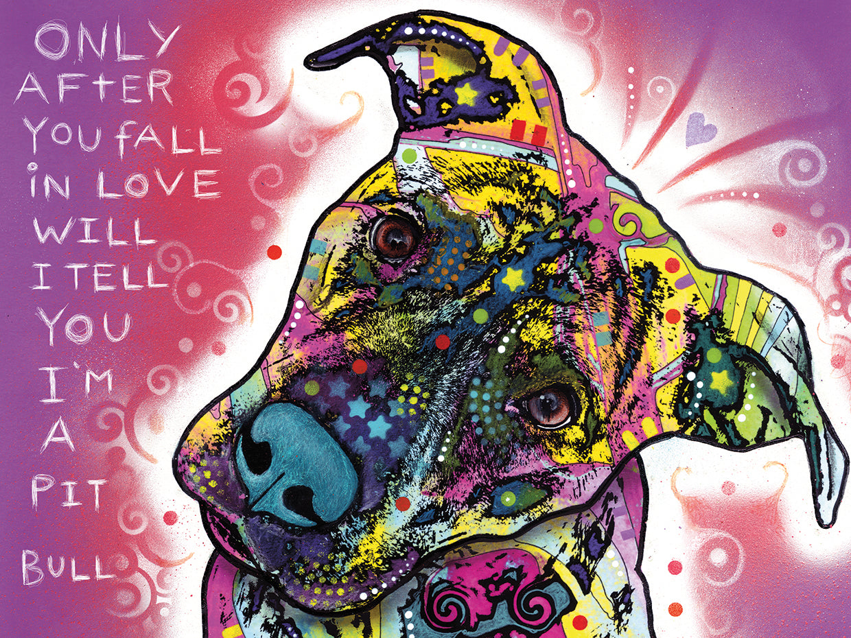 I’m a Pit Bull - highest quality handcrafted wall art work on large canvas & framed canvas prints by Dean Russo