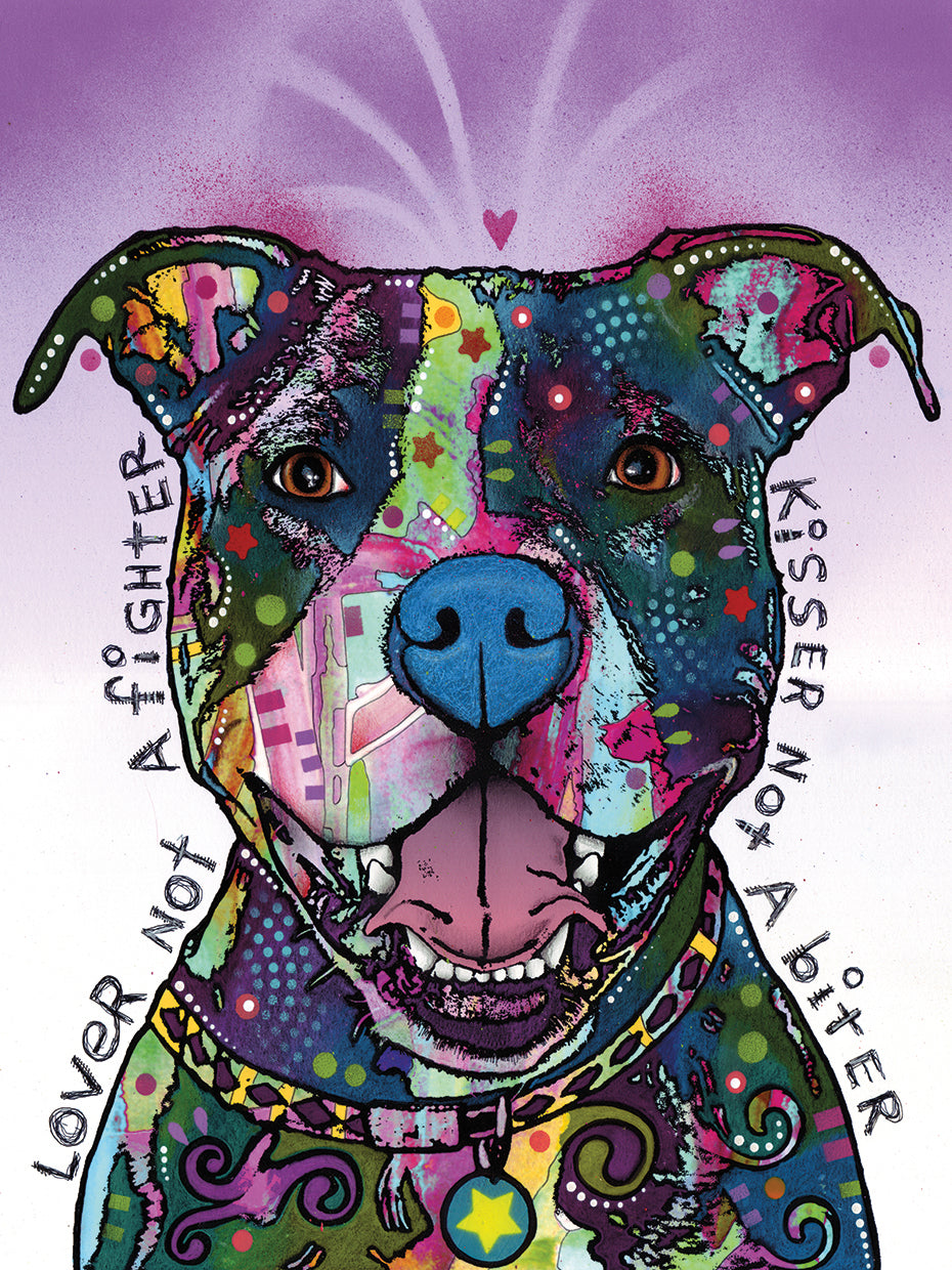 Lover Not a Fighter - highest quality handcrafted wall art work on large canvas & framed canvas prints by Dean Russo